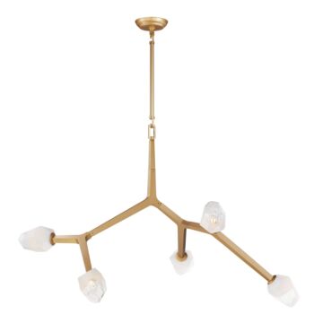 Blossom LED Pendant in Natural Aged Brass by ET2