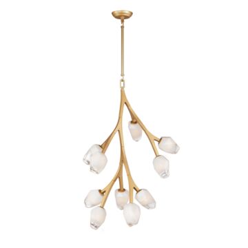 Blossom LED Pendant in Natural Aged Brass by ET2