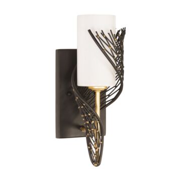 Flow One Light Wall Sconce in Matte BlackFrench Gold by Varaluz