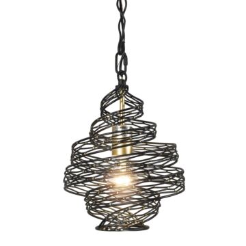 Flow One Light Mini Pendant in Matte BlackFrench Gold by Varaluz