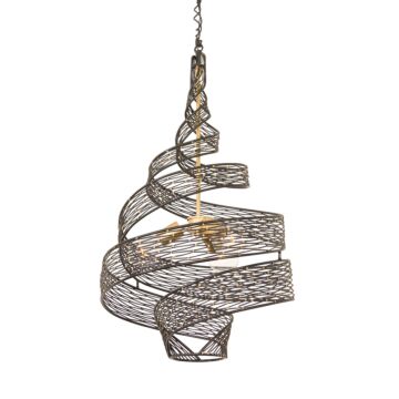Flow Three Light Pendant in Matte BlackFrench Gold by Varaluz