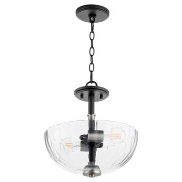 Monarch Two Light Dual Mount in Textured Black  Satin Nickel by Quorum International