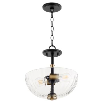 Monarch Two Light Dual Mount in Textured Black  Aged Brass by Quorum International