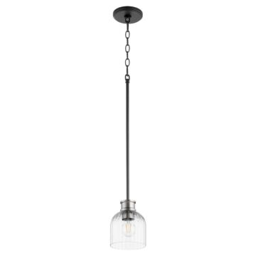 Monarch One Light Pendant in Textured Black  Satin Nickel by Quorum International