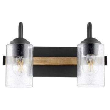 5140 Pepper Glass Lighting Series Two Light Vanity in Textured Black  Driftwood finish by Quorum International