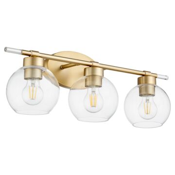 Volán Three Light Vanity in Aged Brass by Quorum International