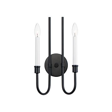 Tux Two Light Wall Sconce in Black by Maxim