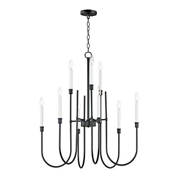Tux Nine Light Chandelier in Black by Maxim