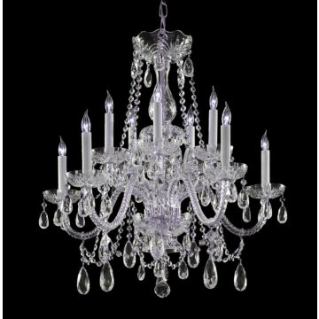 Traditional Crystal Ten Light Chandelier in Polished Chrome by Crystorama