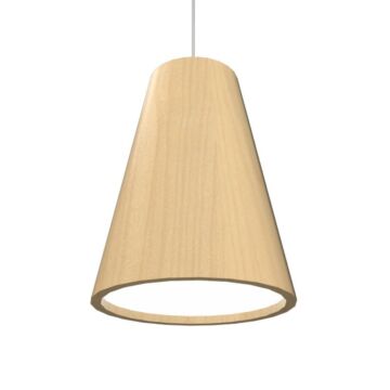 Conical LED Pendant in Maple