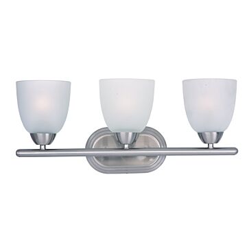 Axis Three Light Bath Vanity in Satin Nickel by Maxim