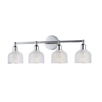 Hollow Four Light Bath Vanity in Polished Chrome by Maxim