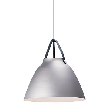Nordic 1-Light Pendant in Black with Brushed Platinum
