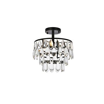 Mila 3-Light Flush Mount in Black