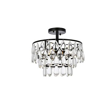 Mila 3-Light Flush Mount in Black