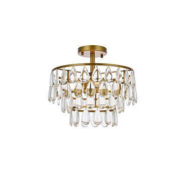 Mila 3-Light Flush Mount in Brass