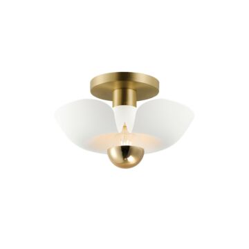 Poppy LED Flush Mount in White Satin Brass by Maxim