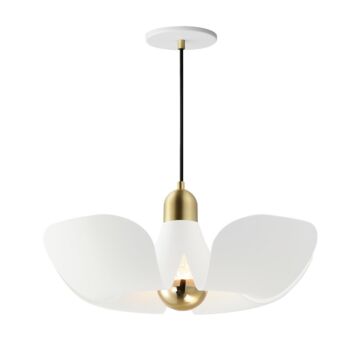 Poppy LED Pendant in White Satin Brass by Maxim