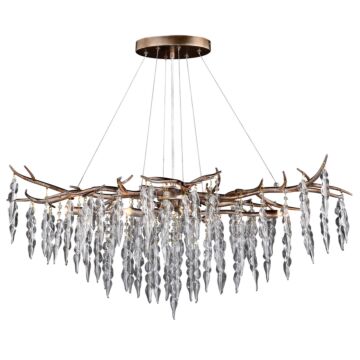 Rainier 6-Light Linear Chandelier in Silver Mist