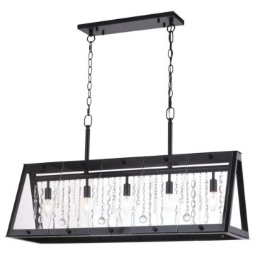 Tremont 5-Light Linear Chandelier in Matte Black