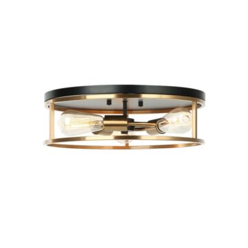 Knox  Flush Mount in Matte Black  Brass by Justice Designs