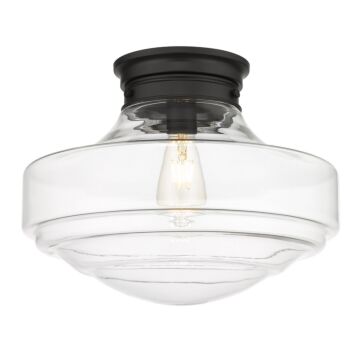 Ingalls One Light Semi Flush Mount in Matte Black by Golden