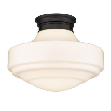 Ingalls One Light Semi Flush Mount in Matte Black by Golden