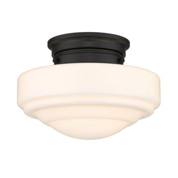 Ingalls One Light Semi Flush Mount in Matte Black by Golden