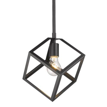 Cassio BLK One Light Mini Pendant in Matte Black by Golden