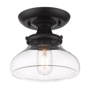 Nash One Light Semi Flush Mount in Matte Black by Golden