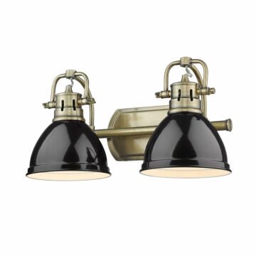 Duncan AB Two Light Bath Vanity in Aged Brass by Golden