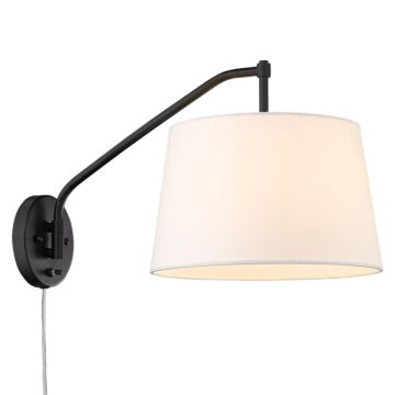 Ryleigh One Light Wall Sconce in Matte Black by Golden