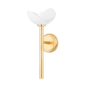 Dawson One Light Wall Sconce in Gold Leaf White Plaster by Hudson Valley