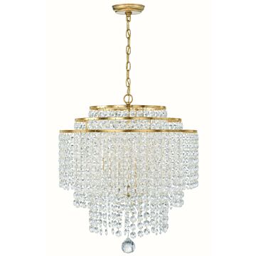Gabrielle Six Light Chandelier in Antique Gold by Crystorama