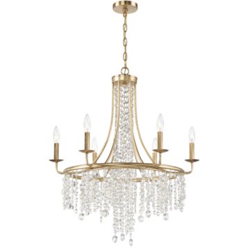 Gabrielle Six Light Chandelier in Antique Gold by Crystorama
