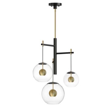 Nucleus LED Pendant in Black  Natural Aged Brass by ET2