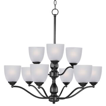 Stefan Nine Light Chandelier in Black by Maxim