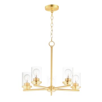 Corona Five Light Chandelier in Satin Brass by Maxim