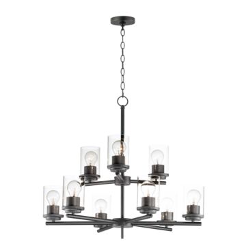 Corona Nine Light Chandelier in Black by Maxim