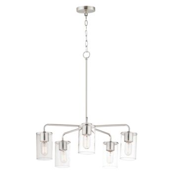 Sleek Five Light Chandelier in Satin Nickel by Maxim