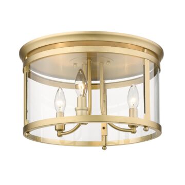 Payton BCB Three Light Flush Mount in Brushed Champagne Bronze by Golden