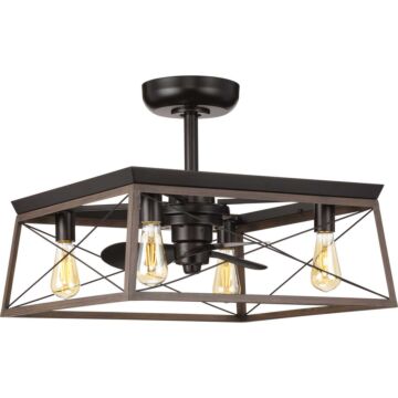 Briarwood 4-Light 22" Fandelier in Antique Bronze