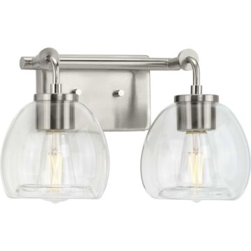 Caisson 2-Light Bathroom Vanity Light Bracket in Brushed Nickel