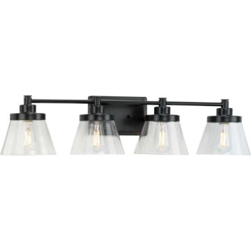 Hinton 4-Light Bathroom Vanity Light Bracket in Matte Black
