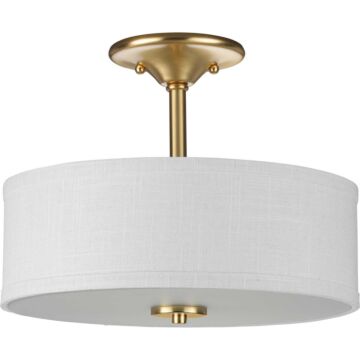 Inspire 2-Light Semi-Flush Mount in Satin Brass