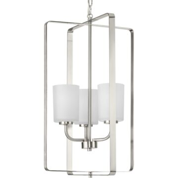 League 3-Light Foyer Pendant in Brushed Nickel