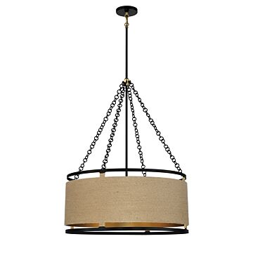 Windward Passage  Pendant in Coal And Soft Brass by Minka-Lavery