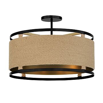 Windward Passage  Semi Flush Mount in Coal And Soft Brass by Minka-Lavery