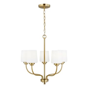 Windom Chandelier in Satin Brass by Generation Lighting