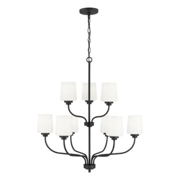Windom  Chandelier in Midnight Black by Generation Lighting.